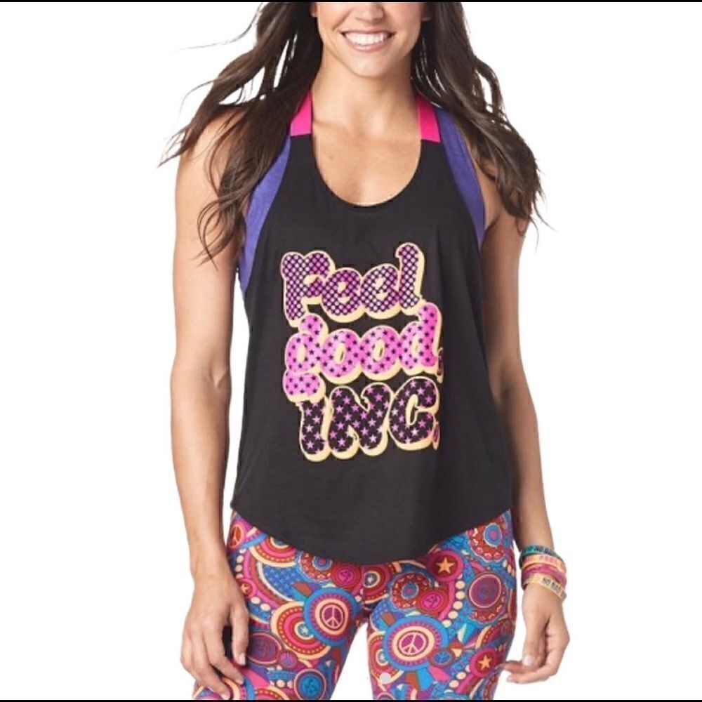 New! Zumba Feel Good Dance Good Tank Top Sz L